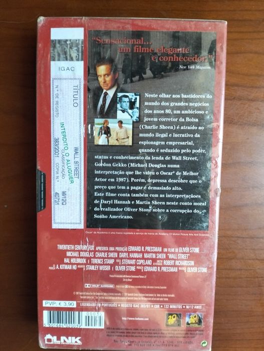 Antiga VHS "Wall Street" (selada)
