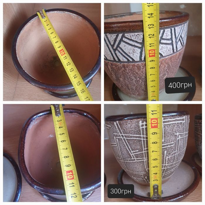 Горщик для квітів з червоної глини ручна робота