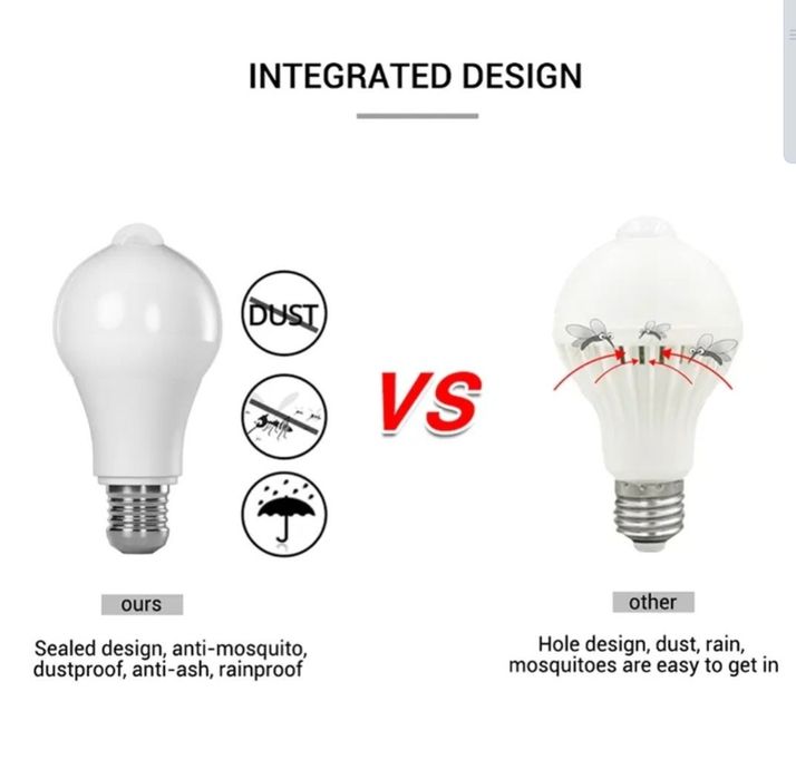 Lâmpada led inteligente detector de movimentos casa quarto apartamento