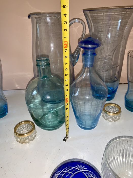 Кувшин бокалы стаканы  ваза цветное  купоросное стекло