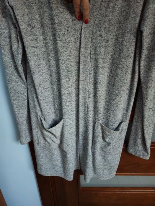 New Yorker AMISU Sweter klasyczny Kardigan szary roz. L