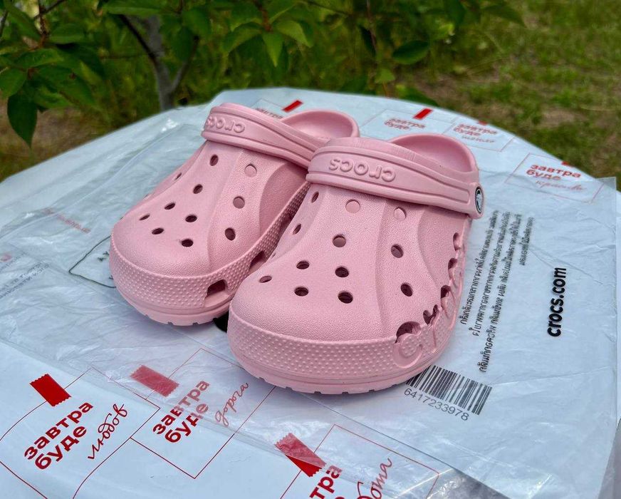 Дитячі крокси Crocs Baya ніжно рожеві 28, 29, 30, 32, 33, 34 розмір