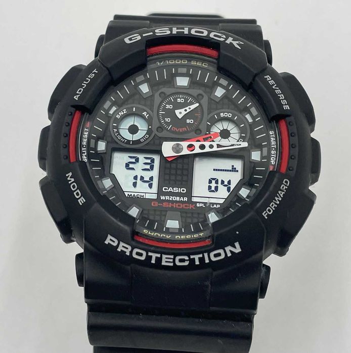 Zegarek sportowy CASIO G-Shock Original GA-100-1A4ER Czarno-czerwony