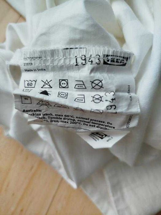 Біле простирадло з вишивкою+наволочка Ikea