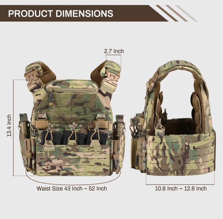 Плитоноска з підсумками і боковим захистом на швидкоскидах