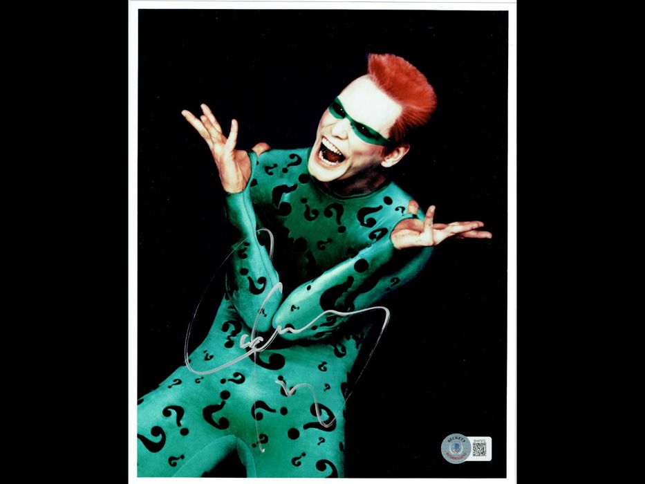 ! AUTOGRAF JIM CARREY fotografia 20x25 cm Certyfikat BATMAN RZADKOŚĆ