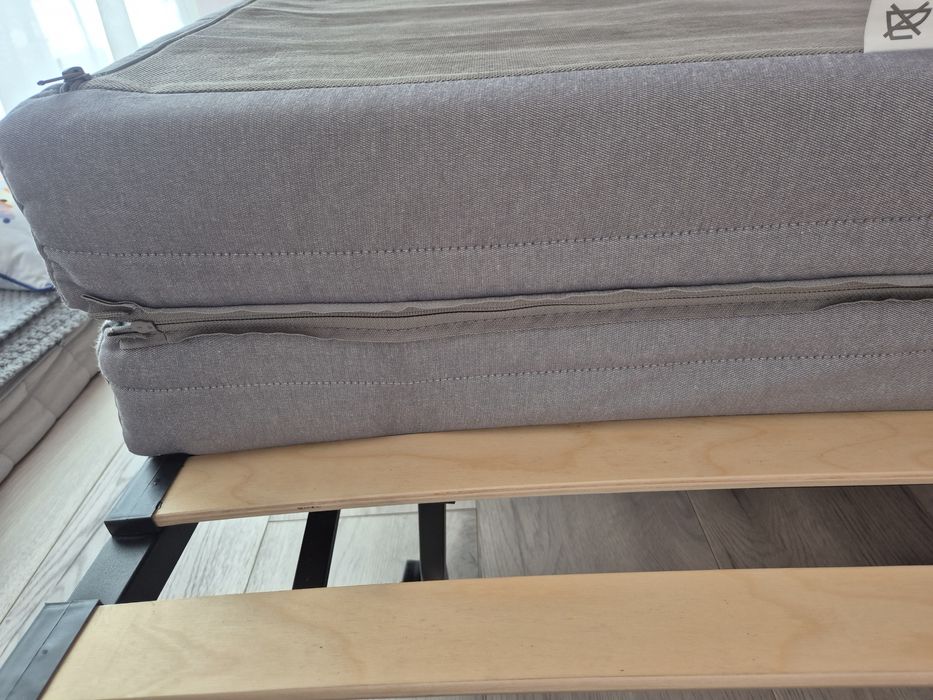 Ikea rozkładany szary fotel