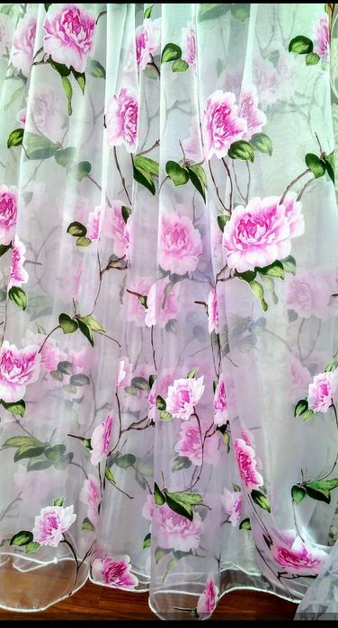 Тюль " Пионы " Гардины , Занавески
