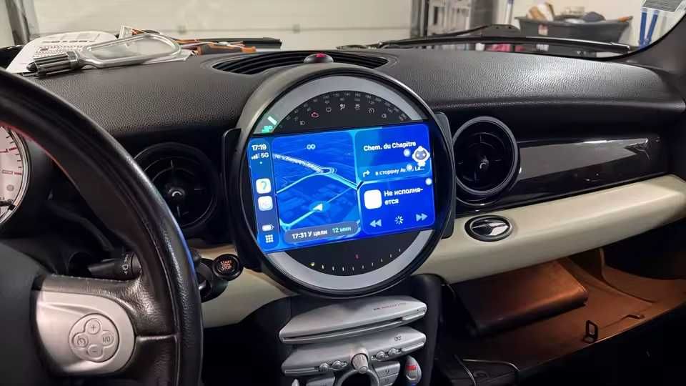 Rádio Android 14 Mini Cooper (R55 R56 R57) - CarPlay S/ Fios - NOVO
