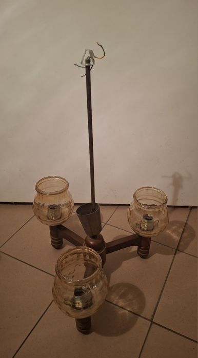 Lampa drewniana sufitowa