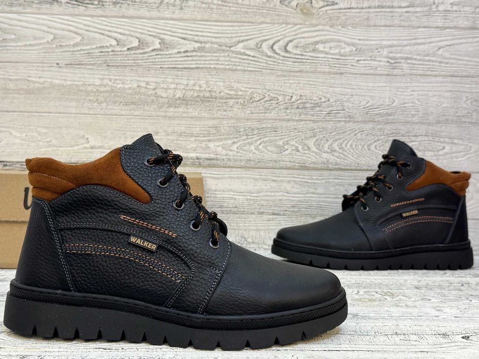 Зимові черевики на хутрі. Натуральна шкіра! змійка шнурок Розмір 40-48