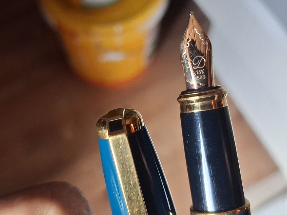 Caneta ST.Dupont Fidélio laca azul e ouro