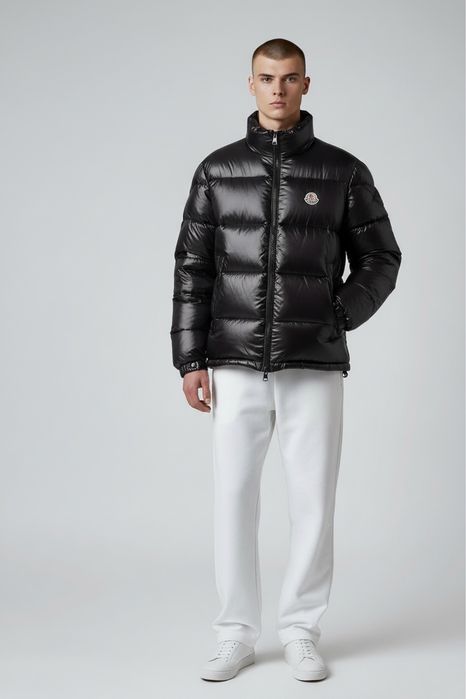 Куртка Moncler  пуховик, чорний глянцевий Монклер