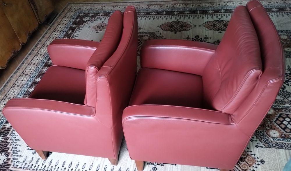 Sprzedam dwa fotele skórzane kolor bordo