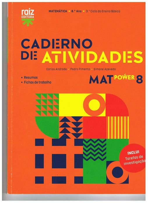 Caderno de Atividades várias disciplinas 8.º Ano – Impecável