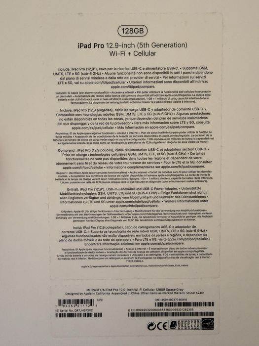 Apple iPad Pro 12.9'' - 128GB - WiFi - 5ª Gen. (com acessórios)