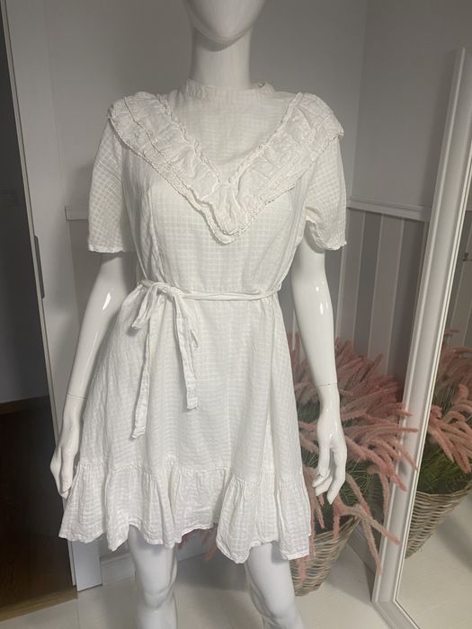 Biała sukienka Asos L/XL z odkrytymi plecami