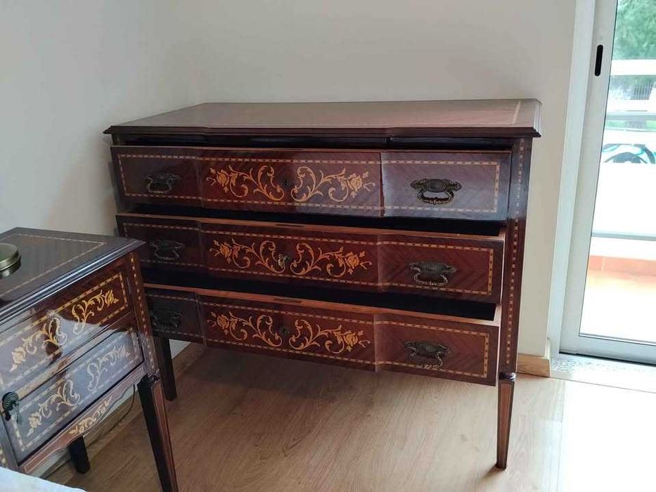 mobília completa de quarto luis xv