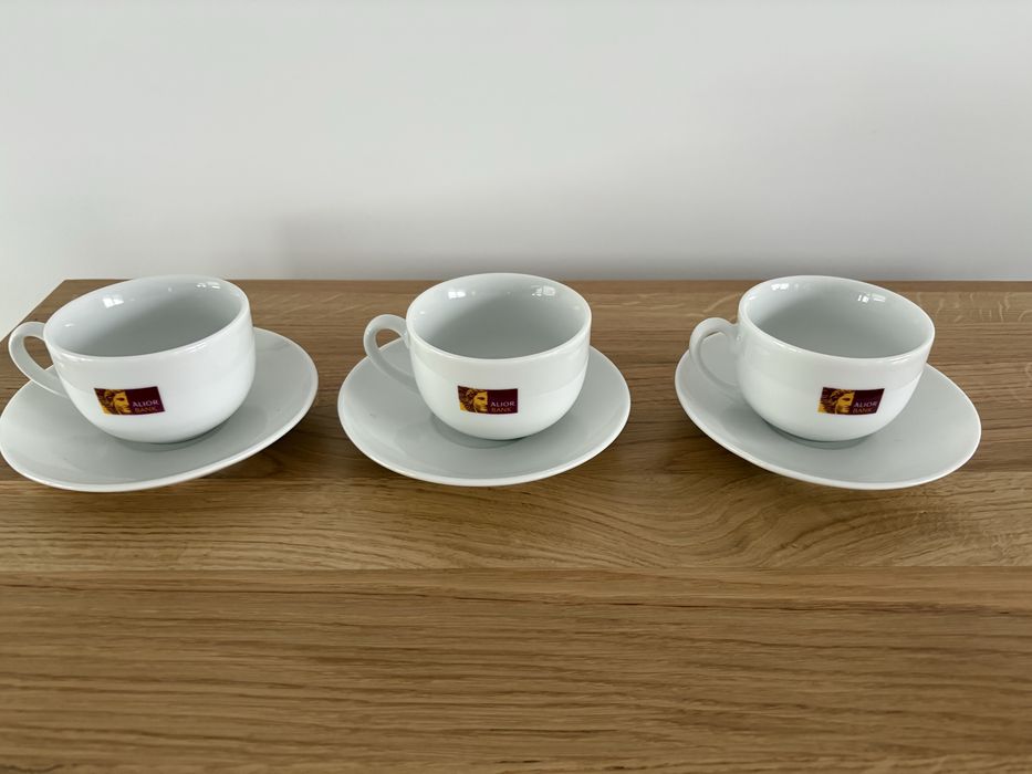 Kolekcjonerskie filiżanki z logo Alior 3 kpl