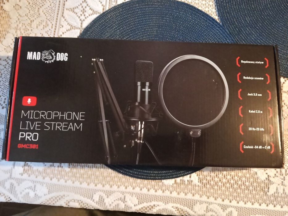 Mikrofon streamingowy MAD DOG PRO GMC301 Pojemnościowy Dookólny