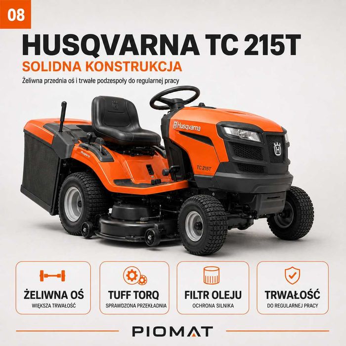 Husqvarna TC 215T 2 cylindry kosz 300 l 2 lata gwarancji