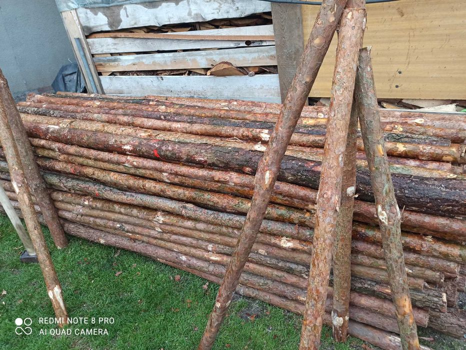 Stemple budowlane, słupki ogrodzeniowe. GRUBE, PROSTE.