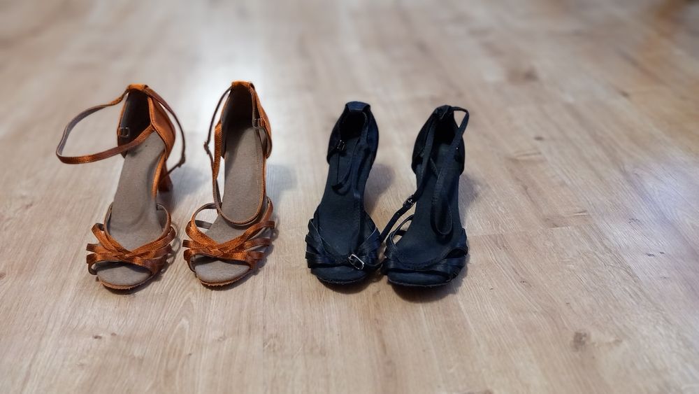 Buty do tanca latino karmel / czarne