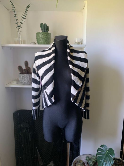 sweter w paski M/L boho rękaw 3/4