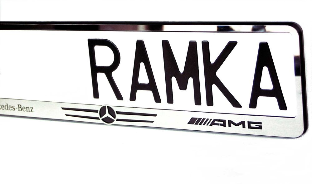 Ramka INOX do tablicy rejestracyjnej Mercedes AMG Merc do Mercedesa