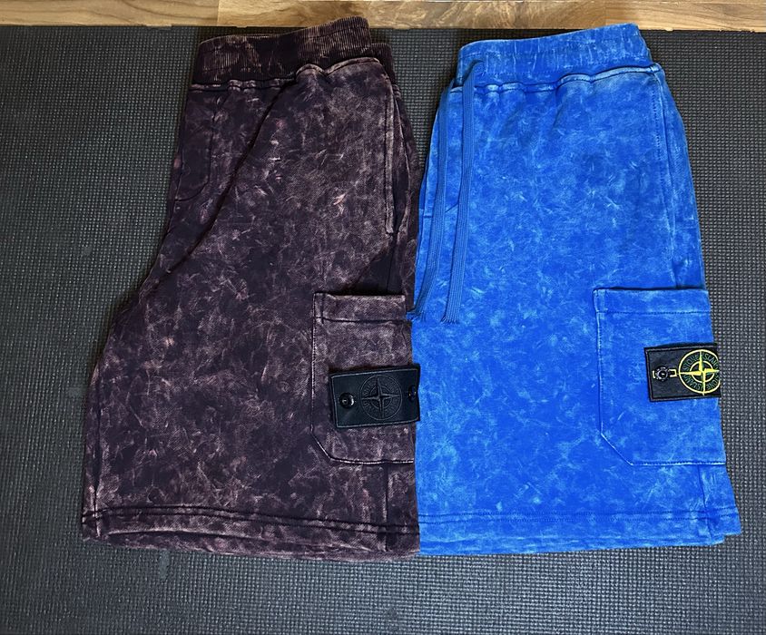 Shorts Stone Island Off-Dye OVD шорти офф дай оф стон айланд айленд ісланд исланд діе дие синие красные сині червоні