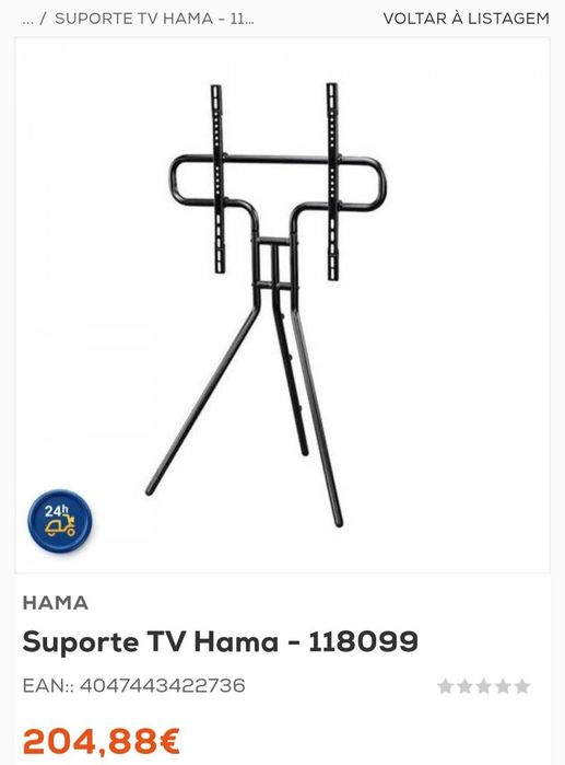 Suporte tripé  em metal para televisão