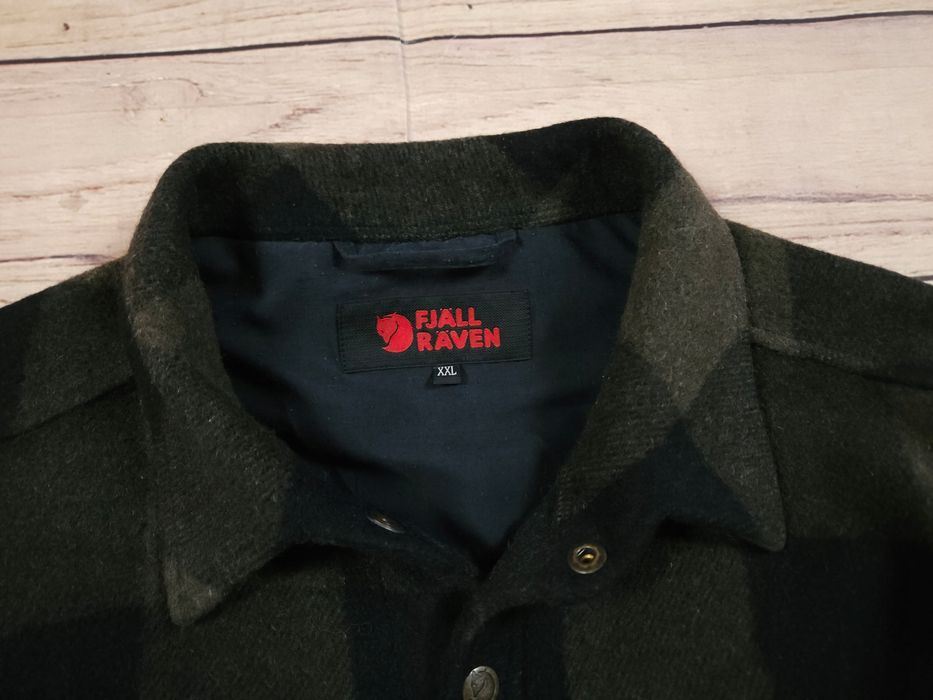 FJALL RAVEN Koszula w Kratę Męska Wełniana Logowana r. XXL