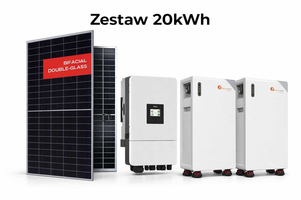 Zestaw budżetowy 20kWh LV (panele, inwerter 3 fazy, magazyn 28,6 kWh)