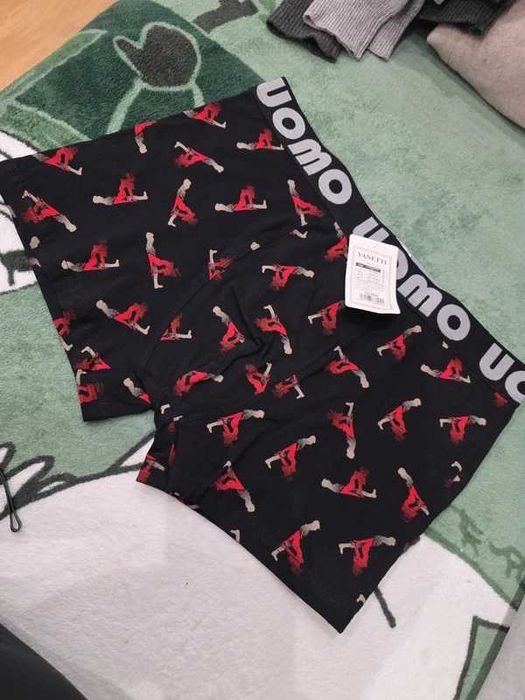 Bokserki czarne męskie we wzory 3XL