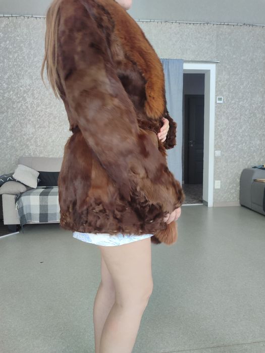 Шуба кролик, ворот лисиця