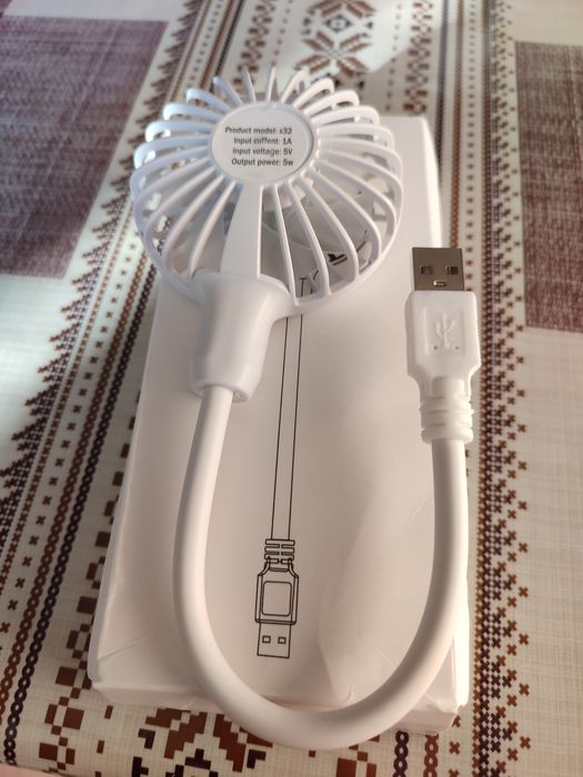 Портативний, гнучкий USB вентилятор для павербанка смартфона ноута