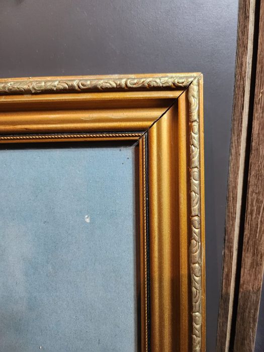 Obraz reprodukcja złota drewniana rama