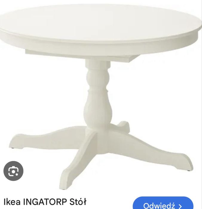 Stół okrągły INGATROP Ikea rozkładany 110cm
