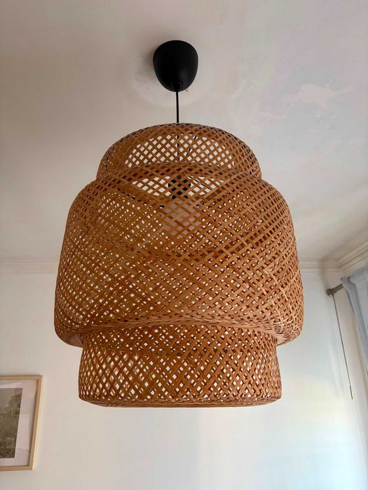 Candeeiro de tecto suspenso bambu