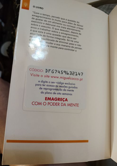 Livro "Emagreça com o Poder da Mente" - Miguel Cocco (Como Novo)