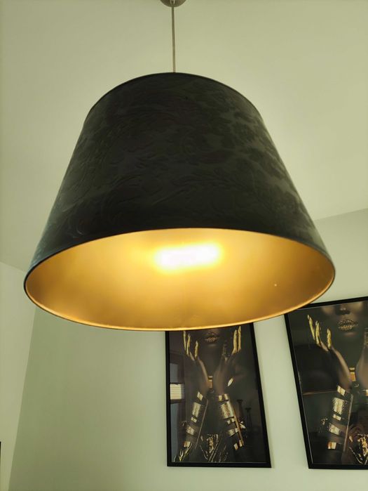 Abażur czarny z kablem zasilacym