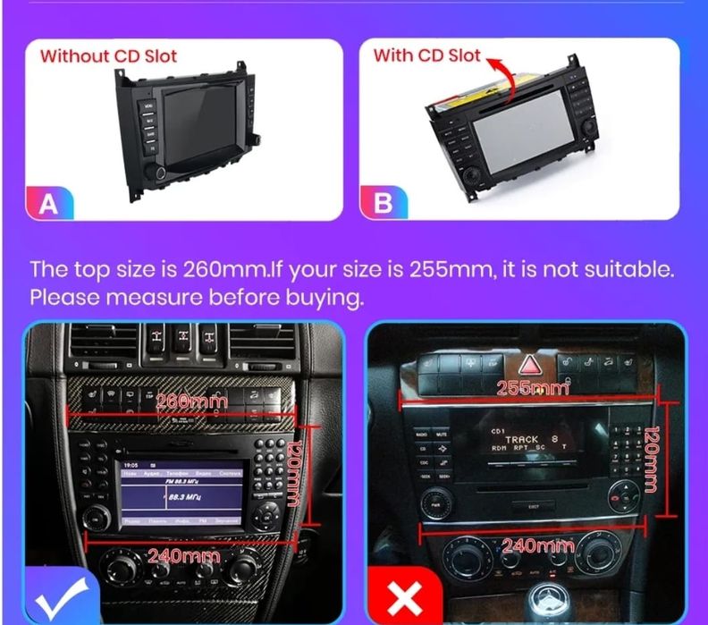 Auto Rádio Android GPS Bluetooth Mercedes Benz W203 clc w209 clk NOVO