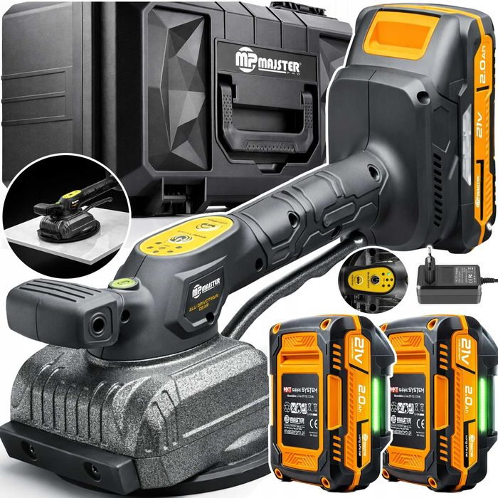 Віброприсоска для плитки акумуляторна Majster Polska. До 80 кг. 2 АКБ. Вакуумна вібраційна присоска (Польща)