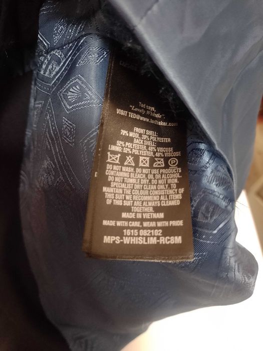 (M/L) Ted Baker/ Granatowa kamizelka garniturowa z patką z Londynu