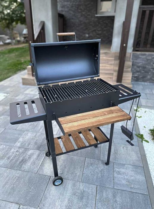 Компактний Мангал гриль барбекю метал 4 мм на 8 шампурів ПОСИЛЕНИЙ