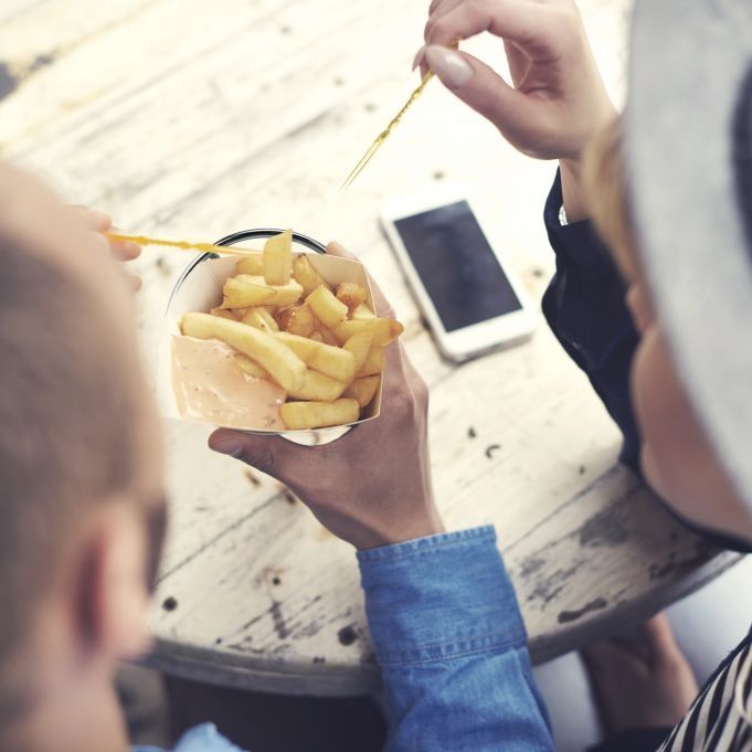 Uchwyt na chipsy frytki 4 sztuki stal