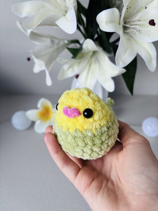 Ręcznie robiona papużka na szydełku, amigurumi, handmade, maskotka, idealny na prezent
