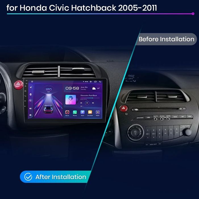 Rádio 9" android Honda CIVIC 2005-11 CARPLAY WIFI GPS Novo