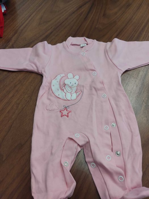 Pink babygrow, size 1 month