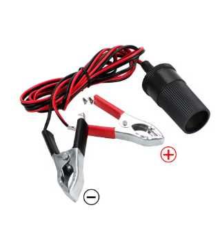 Adaptador isqueiro pinças bateria 12v carro NOVO